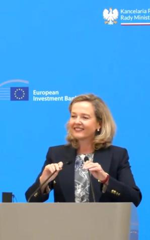 [VIDEO] O europejskie pieniądze na poprawę naszego bezpieczeństwa zabiegał Donald Tusk na spotkaniu w Warszawie z Prezes Europejskiego Banku Inwestycyjnego Nadią Calvino